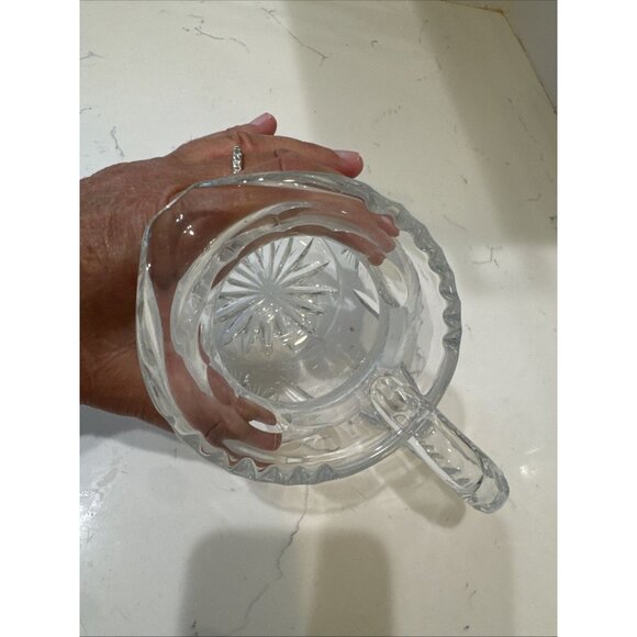 Vintage Beautiful Polish Cut Crystal Pinwheel Pattern 5" Pitcher - Picture 8 of 16